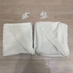 ニトリ　ホワイトプリーツカーテン　遮光1級　横105cm×縦210cm×2枚の画像