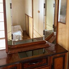 【11月17日 直接引き取り 限定】アンティーク　三面鏡　ドレッサー　鏡台　の画像