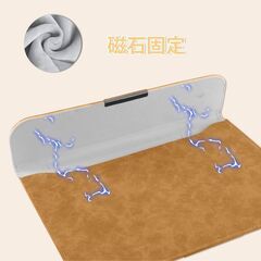 ノートパソコン用スリーブ 13.3-14インチ パソコンケース 磁石設計 薄型PU革ノート ケース 耐衝撃 キズ 防止 撥水加工 PCスタンド機能付き 電源収納ポーチ付き (13.3-14インチ, カーキ)の画像