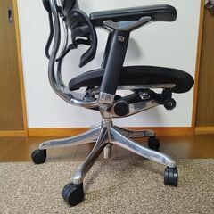 【極美品】Ergohuman Pro エルゴヒューマン プロ エラストメリックメッシュ ブラック 前傾チルト機能 オフィスチェア ゲーミングチェア デスクチェアの画像