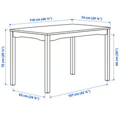 IKEA ダイニングテーブル＆チェア4脚  HÄGERNÄS　色 : アンティークステイン の画像