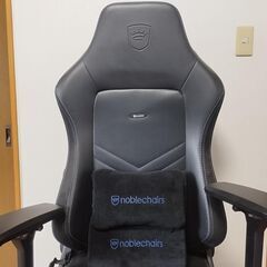 【美品】noblechairs HERO ノーブルチェアーズ ゲーミングチェア ヒーロー ブルー ゲーミングチェアの画像
