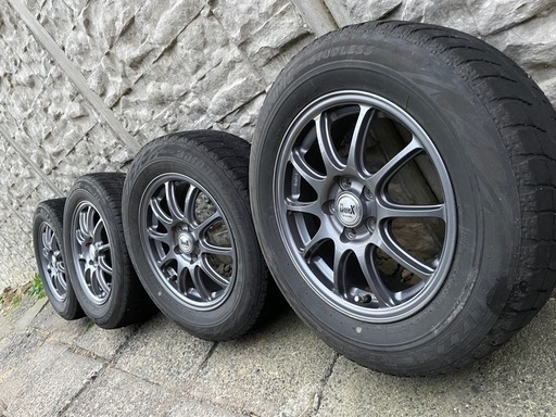 軽量アルミホイール4本 PCD100 195/65R15 タイヤ溝なし