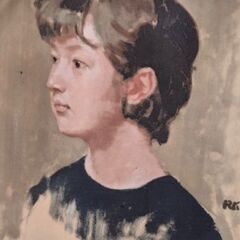 小磯良平 D嬢の像 絵皿 NARUMI ナルミ製 31cm 額皿 骨董 飾り絵の画像