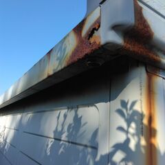 物置　ヨド物置　YODOKO 　中古　錆び有り　正面幅221センチの画像