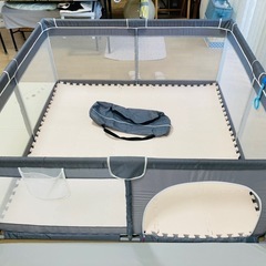 ベビーサークル 150×150 グレー メッシュの画像