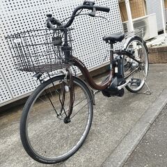 【極美品】YAMAHA ヤマハ 電動アシスト自転車 PAS Cheer PA26CH バッテリー8.9Ah 26インチ 2022年 パス チア カカオ 3段変速 電動自転車 譲渡証明書の画像