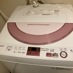 SHARP 洗濯機 2017年製　ES-GE6A-Pの画像