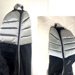 ゴルフ キャリーバッグ トラベルバッグ　カバー キャディバッグのバッグ 2輪キャスター付き ブラック/シルバーの画像