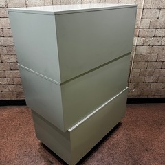 スチールキャビネット3個
セット オフィス 事務所 店舗用 引戸 書庫 W88×D52×H40 鍵ありの画像