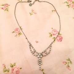 ブレスレット　ピアス　ネックレス  3点セット ハート リボン ストーン SV シルバーの画像