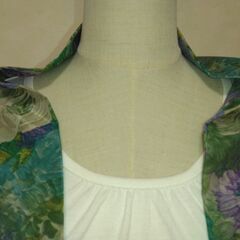 ストール　グリーン×花③の画像