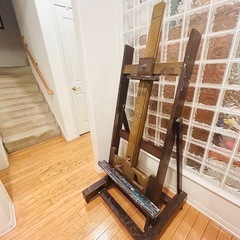 アンティーク大型木製イーゼルの画像