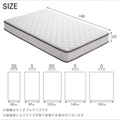 クイーンマットレス＋脚付きすのこベッドの画像