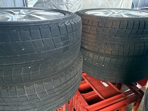 良品.バリ溝.17インチ.ヨコハマ.スタッドレスタイヤ.社外アルミホイール.4本セット