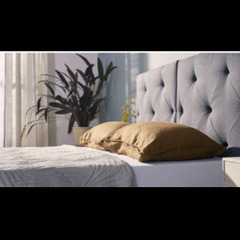 エマ　グレー クイーン　ベッド　フレーム ポケット付き　エマスリープ　emmaの画像