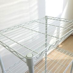 ワイヤーシェルフ４段（ホワイト）【小金井市民限定】（小金井市再生家具）品番：11-02-07 ※新規優先の画像