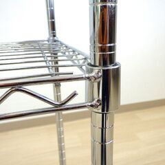 ワイヤーシェルフ３段（キャスター付）【小金井市民限定】（小金井市再生家具）品番：11-02-08 ※新規優先の画像