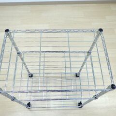 ワイヤーシェルフ３段（キャスター付）【小金井市民限定】（小金井市再生家具）品番：11-02-08 ※新規優先の画像