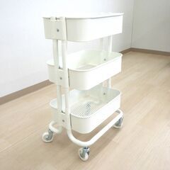 スチールワゴン（ホワイト・スモール）【小金井市民限定】（小金井市再生家具）品番：11-02-10 ※新規優先の画像