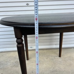 アンティーク調査　丸テーブル 楕円形 日焼けありありの画像