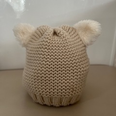 ベビーニット帽　みみ付き　48〜50cmの画像