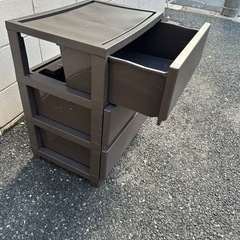 衣装ケース　三段　ブラウンの画像