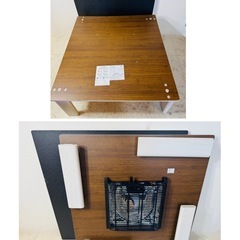 コタツ こたつ  木目調 ホワイト/ブラック  天板リバーシブル 75cm×75cm  300Wの画像