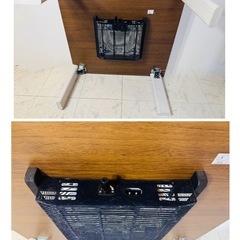 コタツ こたつ  木目調 ホワイト/ブラック  天板リバーシブル 75cm×75cm  300Wの画像
