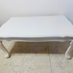 【無料】座卓 ミニテーブル 猫脚  ホワイト80cm×55cm ×高さ33.5cmの画像