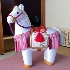 木目込み人形　2026年干支　午　馬　高さ24cm　【商品番号MS-ETO7-642】の画像