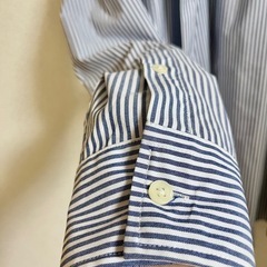 インヘリット ストライプシャツ　メンズLの画像