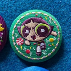 「パワーパフ ガールズ 刺繍缶バッジ　4個セット　の画像