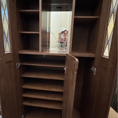 【アンティーク】木製 棚 チェスト 下駄箱 飾り棚 戸棚 古民家 古家具 の画像