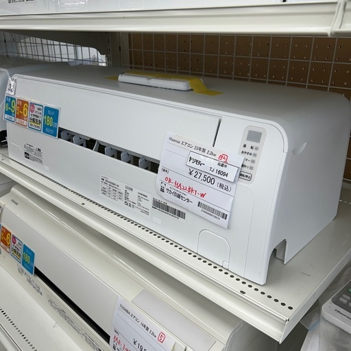 リユースのサカイ東金店 Hisense エアコン 23年製 2.2kw TJ16094