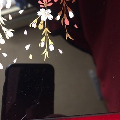 中古　ミニ屏風　蒔絵　しだれ桜 の画像