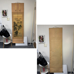 ✨華山 掛け軸 彩色山水(舟) 日本画 山水画 美術品 インテリア 和室 掛軸 アート✨の画像