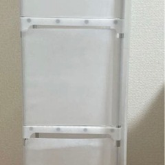 ホワイト 4段収納ラック 透明カバー付きの画像