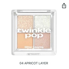 【新品】TWINKLE POP  グリッターアイパレット #04 APRICOT LAYERの画像