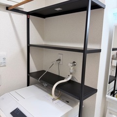 山崎実業　tower　立て掛けランドリーシェルフ　ブラックの画像