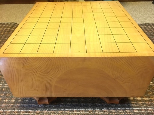 ◆本榧 将棋盤 無垢一枚板 脚付き 臍付き◇