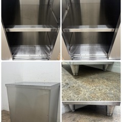 ステンレス　業務用　扉付き作業台　厨房　飲食店　W７５０ｘD４５０ｘH８００ｍｍの画像