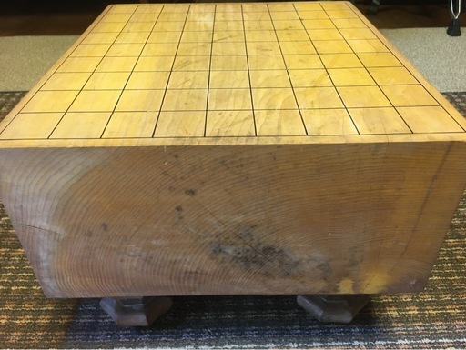 ◆本榧 将棋盤 無垢一枚板 脚付き 臍付き◇