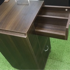 折り畳み収納デスク　キャスター付き　サイドワゴンの画像