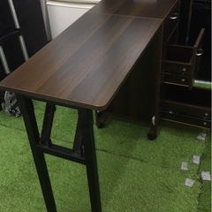 折り畳み収納デスク　キャスター付き　サイドワゴンの画像