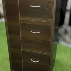 折り畳み収納デスク　キャスター付き　サイドワゴンの画像