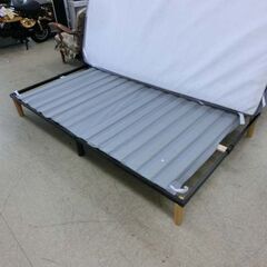 セミダブルベッド マットレス付き ベッド セミダブル 青系 水色 120×195×41cm 札幌市 西野店の画像