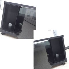 テレビ台 幅95cm ガラス扉 キャスター付き テレビラック TVボード ブラック ハヤミ工産 TIMEZ☆ 札幌市 北区 屯田 の画像