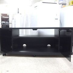 テレビ台 幅95cm ガラス扉 キャスター付き テレビラック TVボード ブラック ハヤミ工産 TIMEZ☆ 札幌市 北区 屯田 の画像