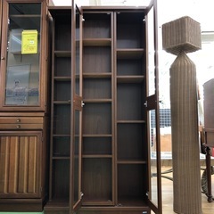 【ドリーム川西店限定】☆ジモティー見たよ割引☆ スライド式本棚 フナモコ ▲棚板キズ ダークブラウン クリーニング済み 【212562000002256】の画像